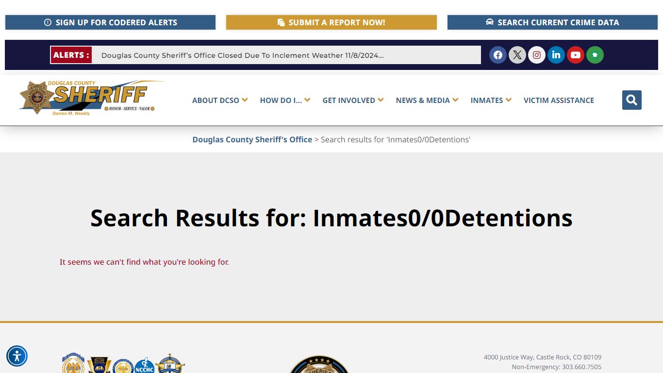 "Inmates / Detentions" - Douglas County Sheriff's Office